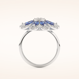 1.42 TCW Round & Marquise Shaped Moissanite Multiple Stone Wedding Band