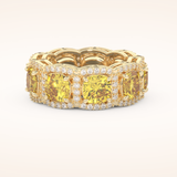 2.66 TCW Round Shaped Moissanite Full Eternity Wedding Band