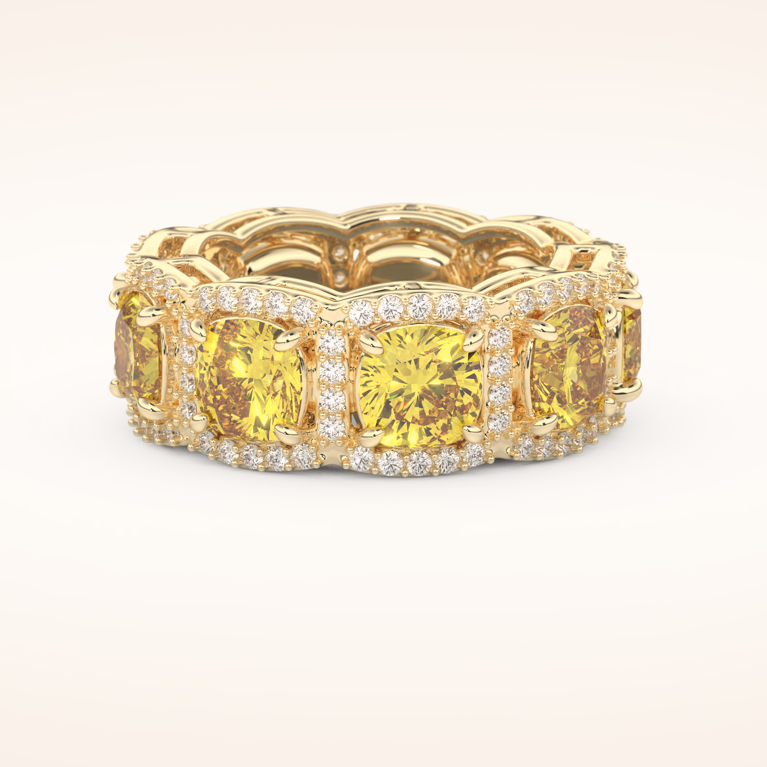 2.66 TCW Round Shaped Moissanite Full Eternity Wedding Band