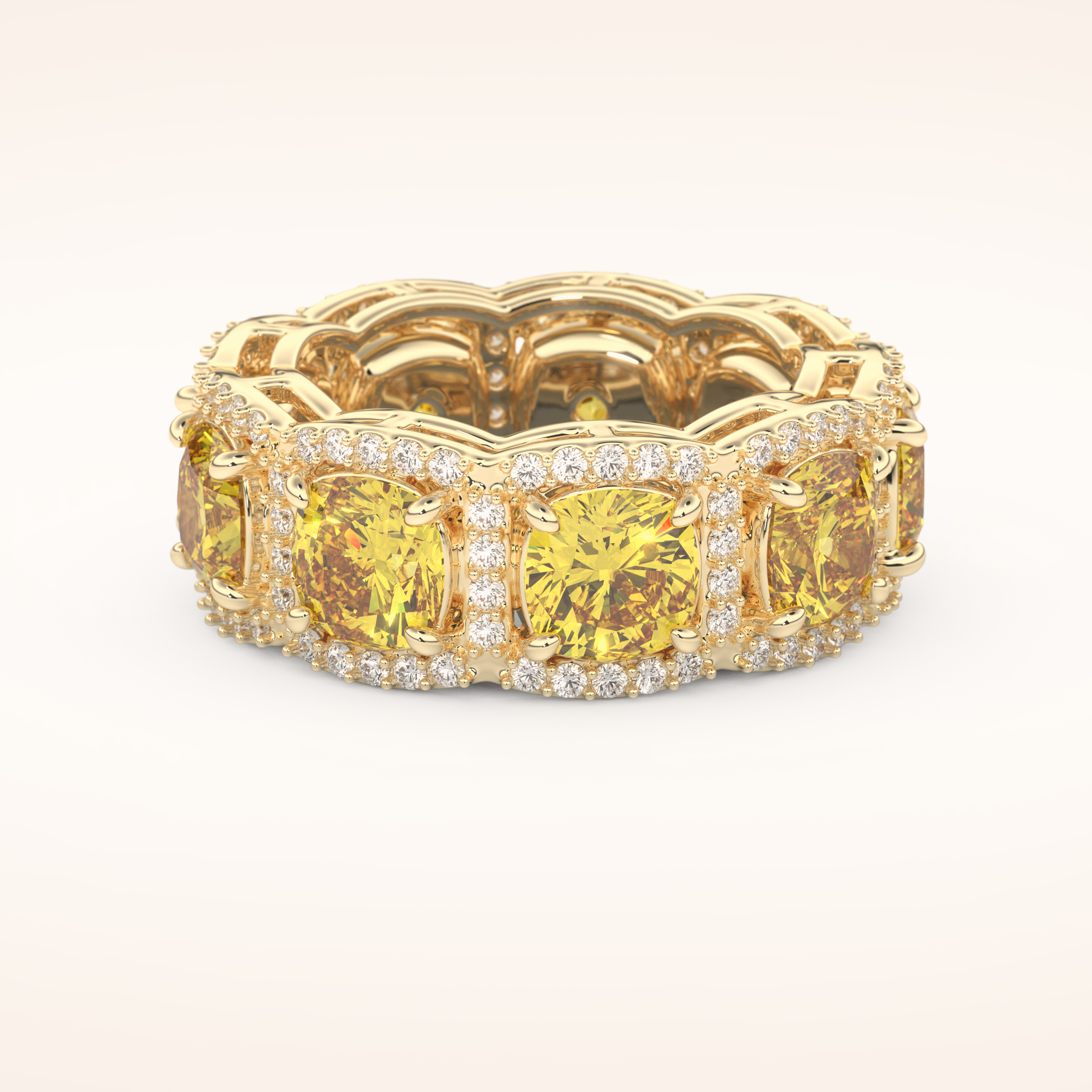 2.66 TCW Round Shaped Moissanite Full Eternity Wedding Band