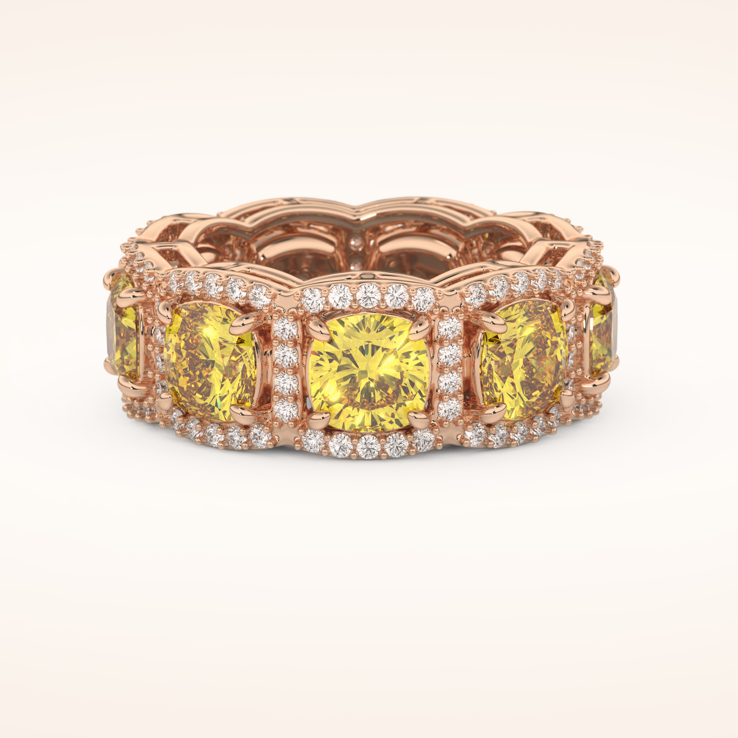 2.66 TCW Round Shaped Moissanite Full Eternity Wedding Band
