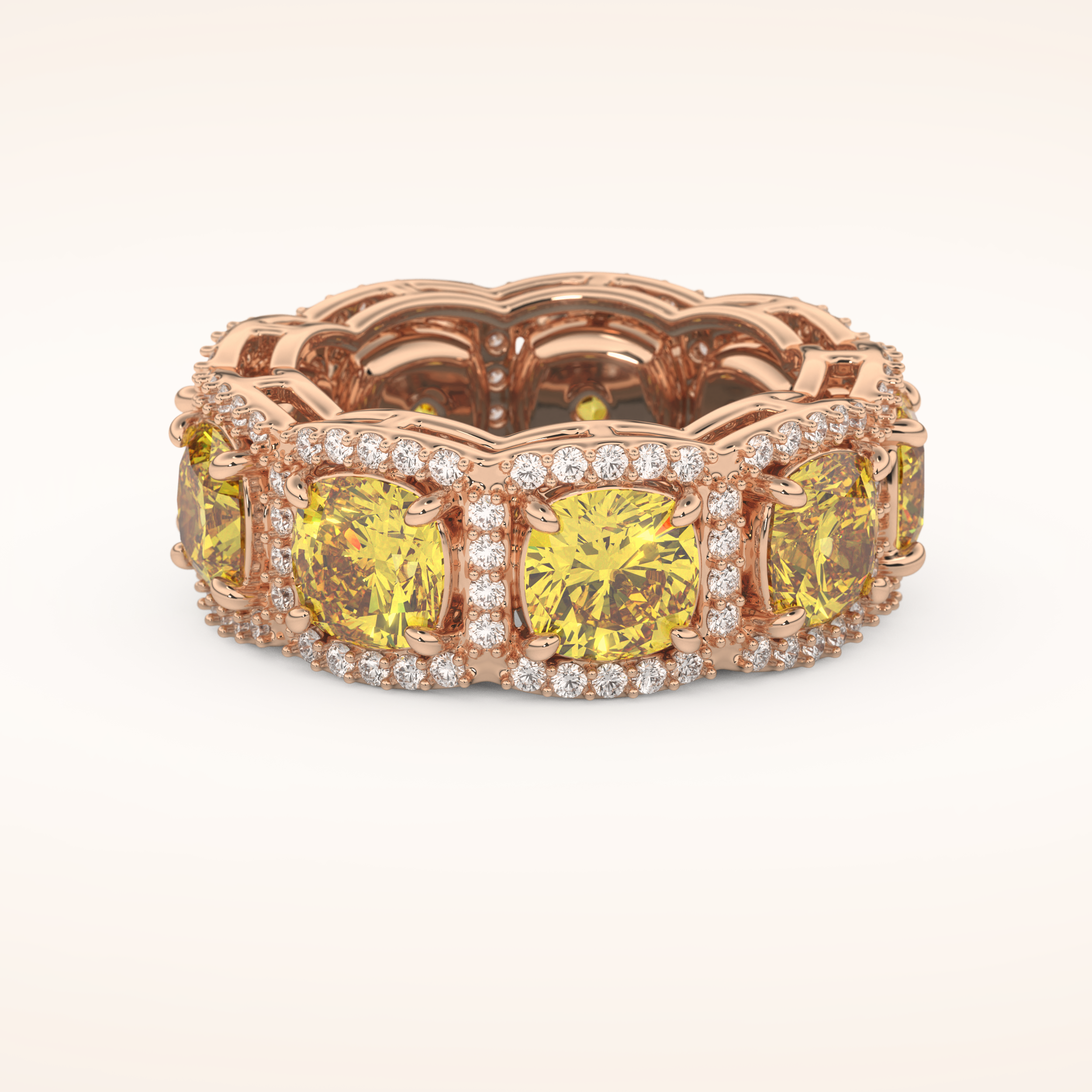 2.66 TCW Round Shaped Moissanite Full Eternity Wedding Band