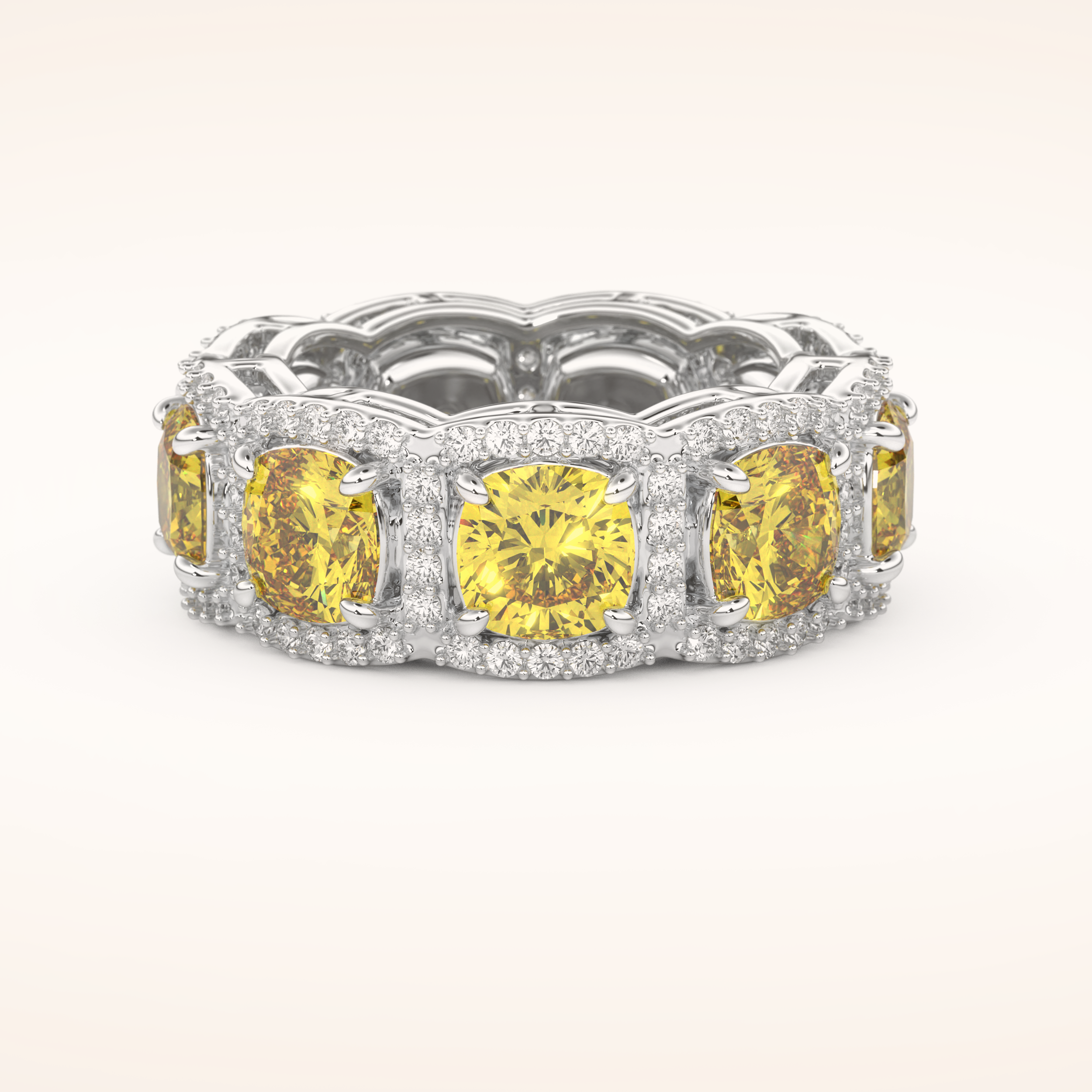 2.66 TCW Round Shaped Moissanite Full Eternity Wedding Band