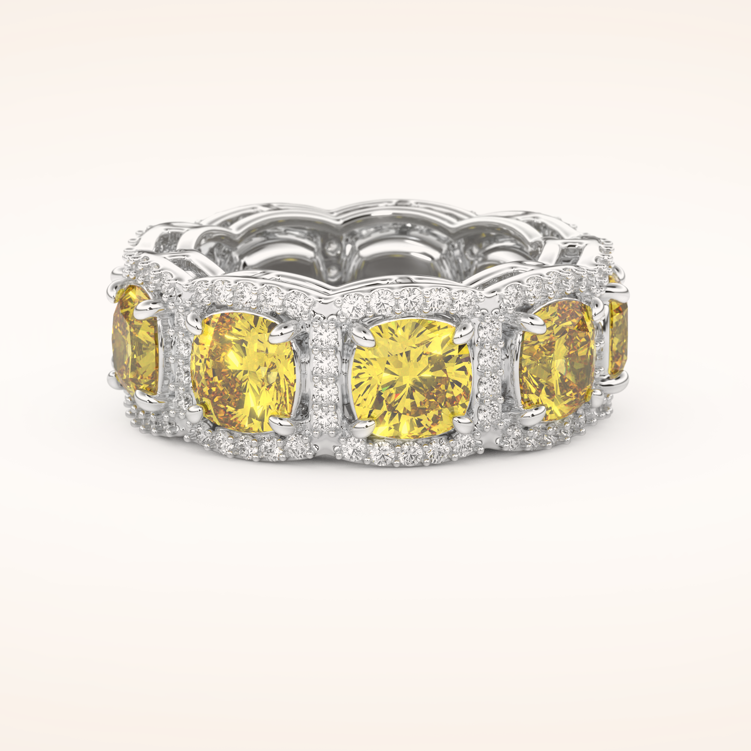 2.66 TCW Round Shaped Moissanite Full Eternity Wedding Band