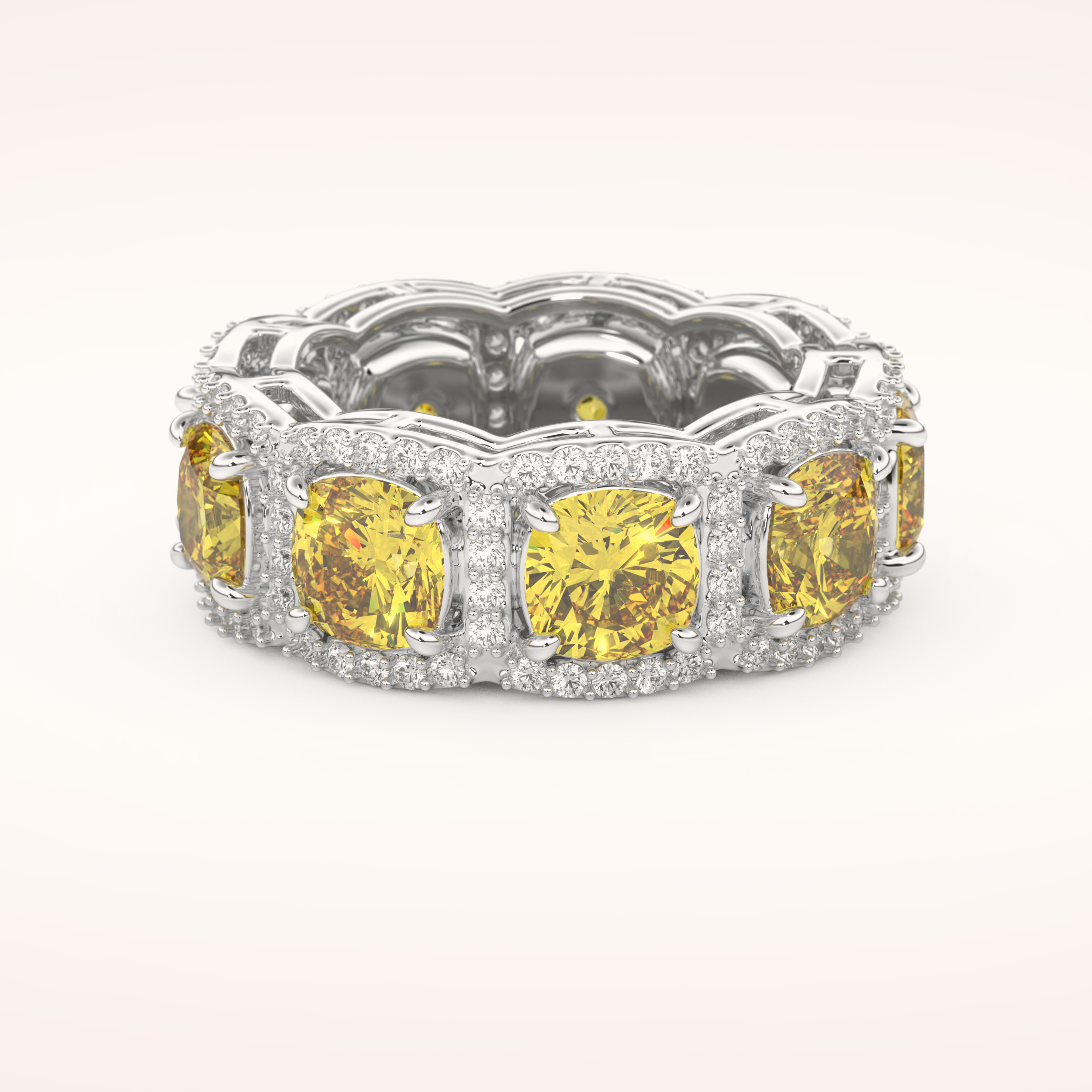 2.66 TCW Round Shaped Moissanite Full Eternity Wedding Band