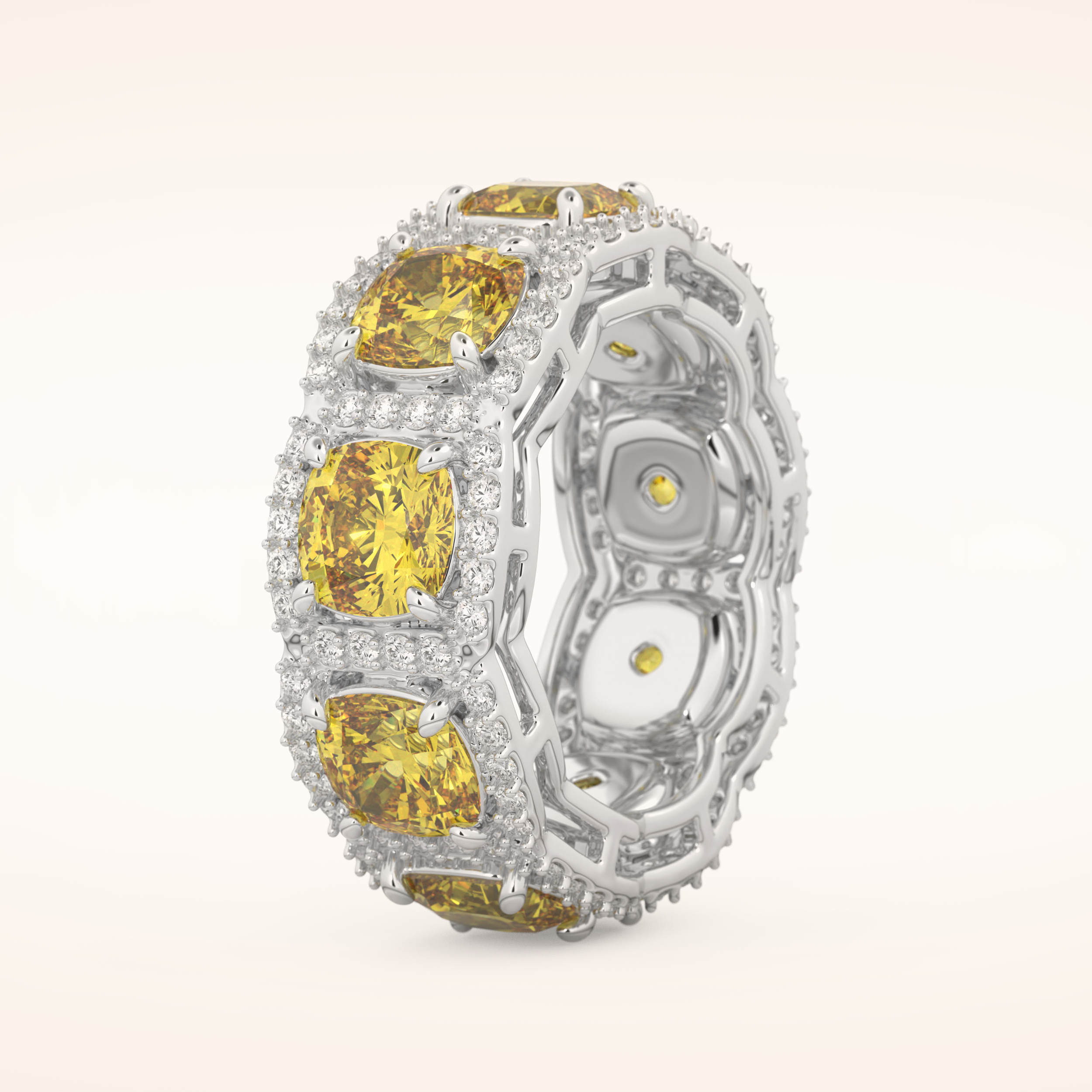2.66 TCW Round Shaped Moissanite Full Eternity Wedding Band
