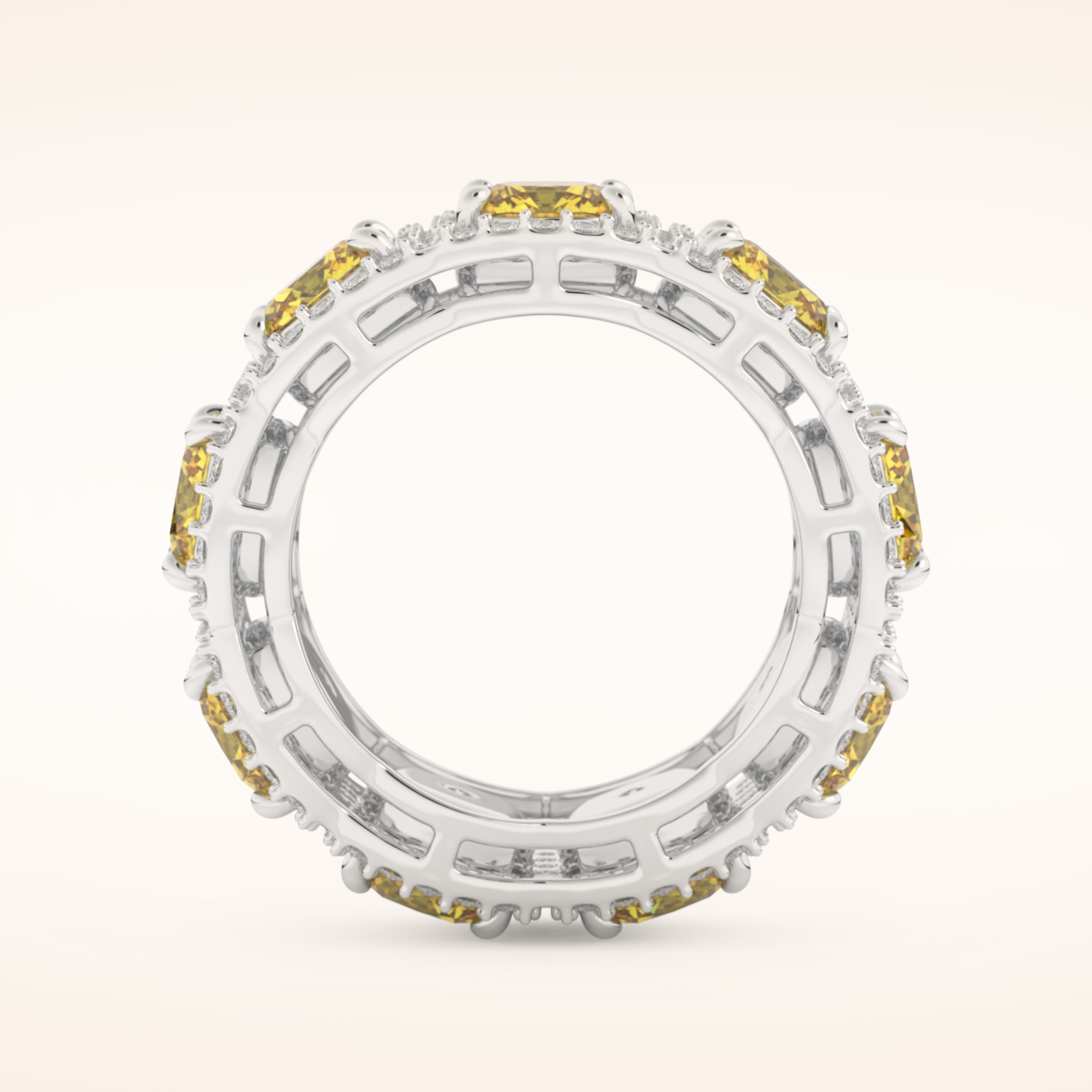 2.66 TCW Round Shaped Moissanite Full Eternity Wedding Band
