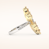 6.20 Round & Pear TCW Shaped Moissanite Flower Style Multiple Stone Wedding Band