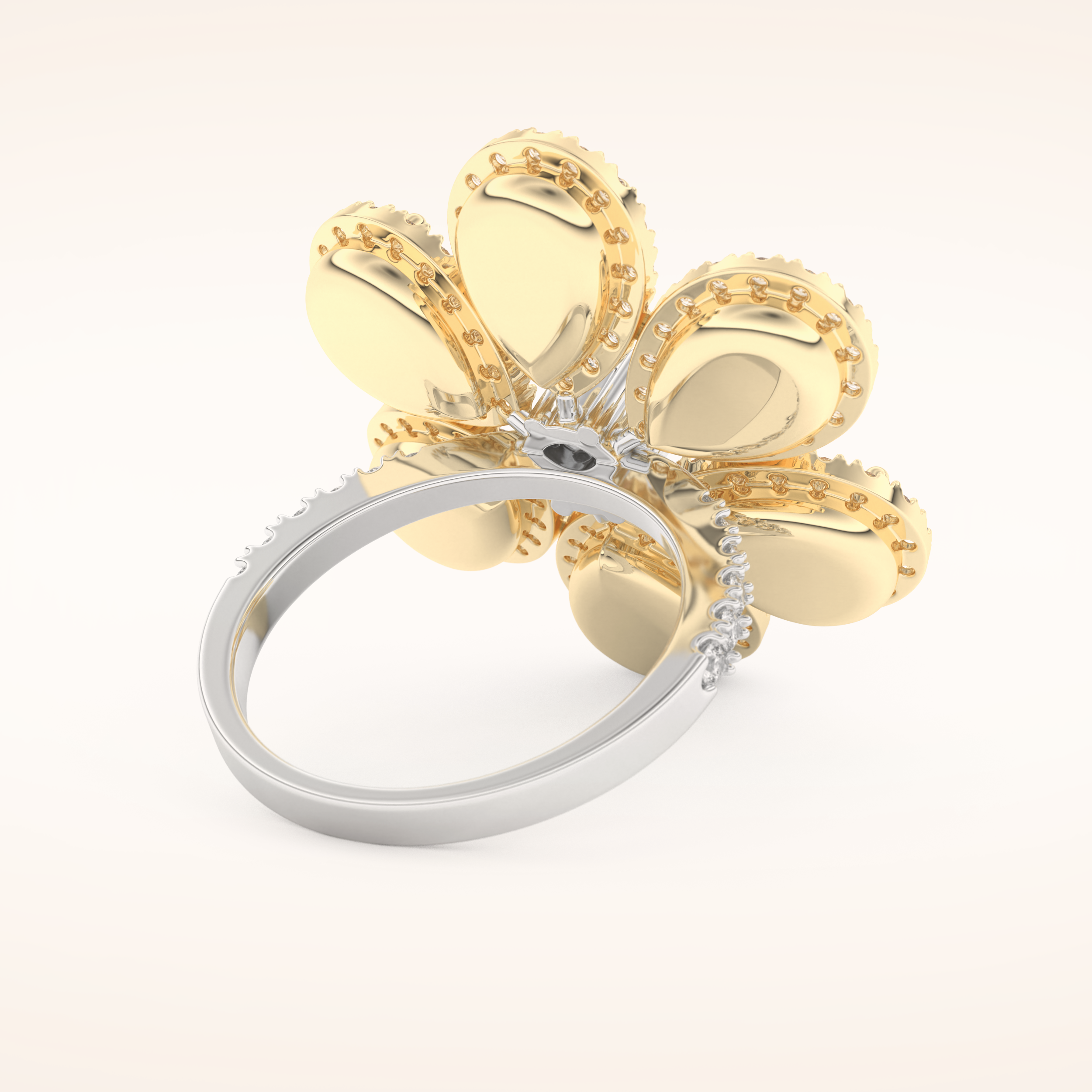 6.20 Round & Pear TCW Shaped Moissanite Flower Style Multiple Stone Wedding Band