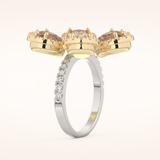 6.20 Round & Pear TCW Shaped Moissanite Flower Style Multiple Stone Wedding Band