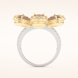 6.20 Round & Pear TCW Shaped Moissanite Flower Style Multiple Stone Wedding Band