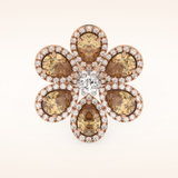 6.20 Round & Pear TCW Shaped Moissanite Flower Style Multiple Stone Wedding Band