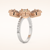 6.20 Round & Pear TCW Shaped Moissanite Flower Style Multiple Stone Wedding Band