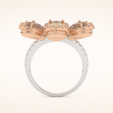 6.20 Round & Pear TCW Shaped Moissanite Flower Style Multiple Stone Wedding Band