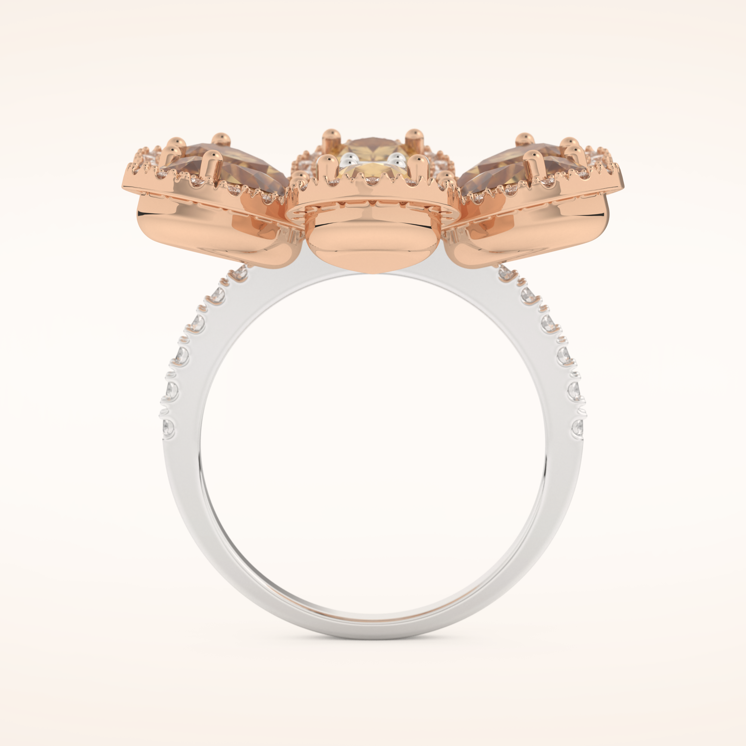 6.20 Round & Pear TCW Shaped Moissanite Flower Style Multiple Stone Wedding Band