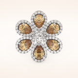 6.20 Round & Pear TCW Shaped Moissanite Flower Style Multiple Stone Wedding Band
