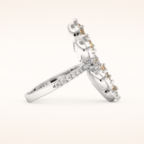 6.20 Round & Pear TCW Shaped Moissanite Flower Style Multiple Stone Wedding Band