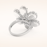 6.20 Round & Pear TCW Shaped Moissanite Flower Style Multiple Stone Wedding Band