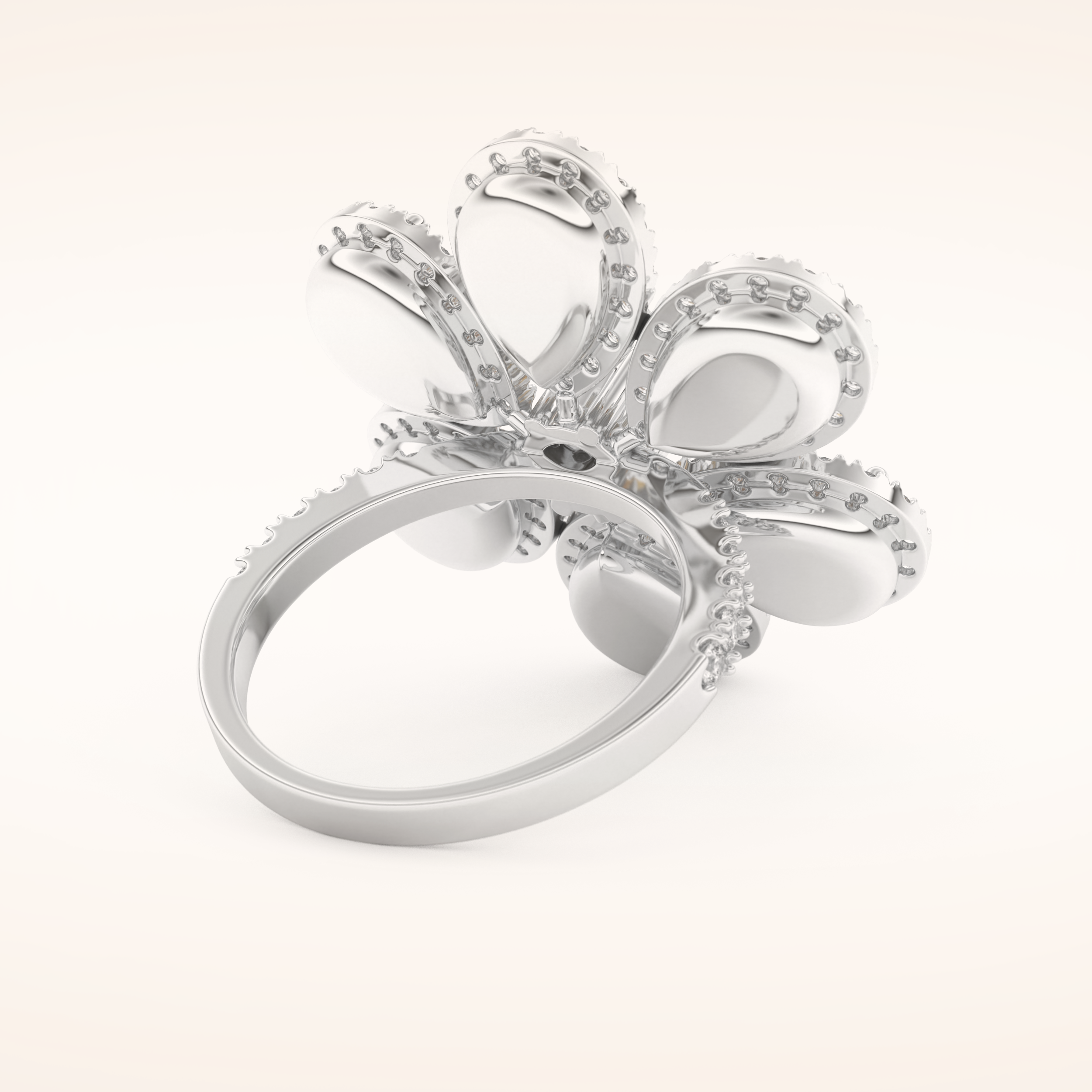 6.20 Round & Pear TCW Shaped Moissanite Flower Style Multiple Stone Wedding Band