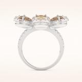 6.20 Round & Pear TCW Shaped Moissanite Flower Style Multiple Stone Wedding Band