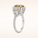 3.99 CT Cushion Shaped Cluster Moissanite Engagement Ring