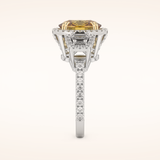 3.99 CT Cushion Shaped Cluster Moissanite Engagement Ring