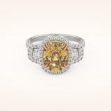 3.99 CT Cushion Shaped Cluster Moissanite Engagement Ring