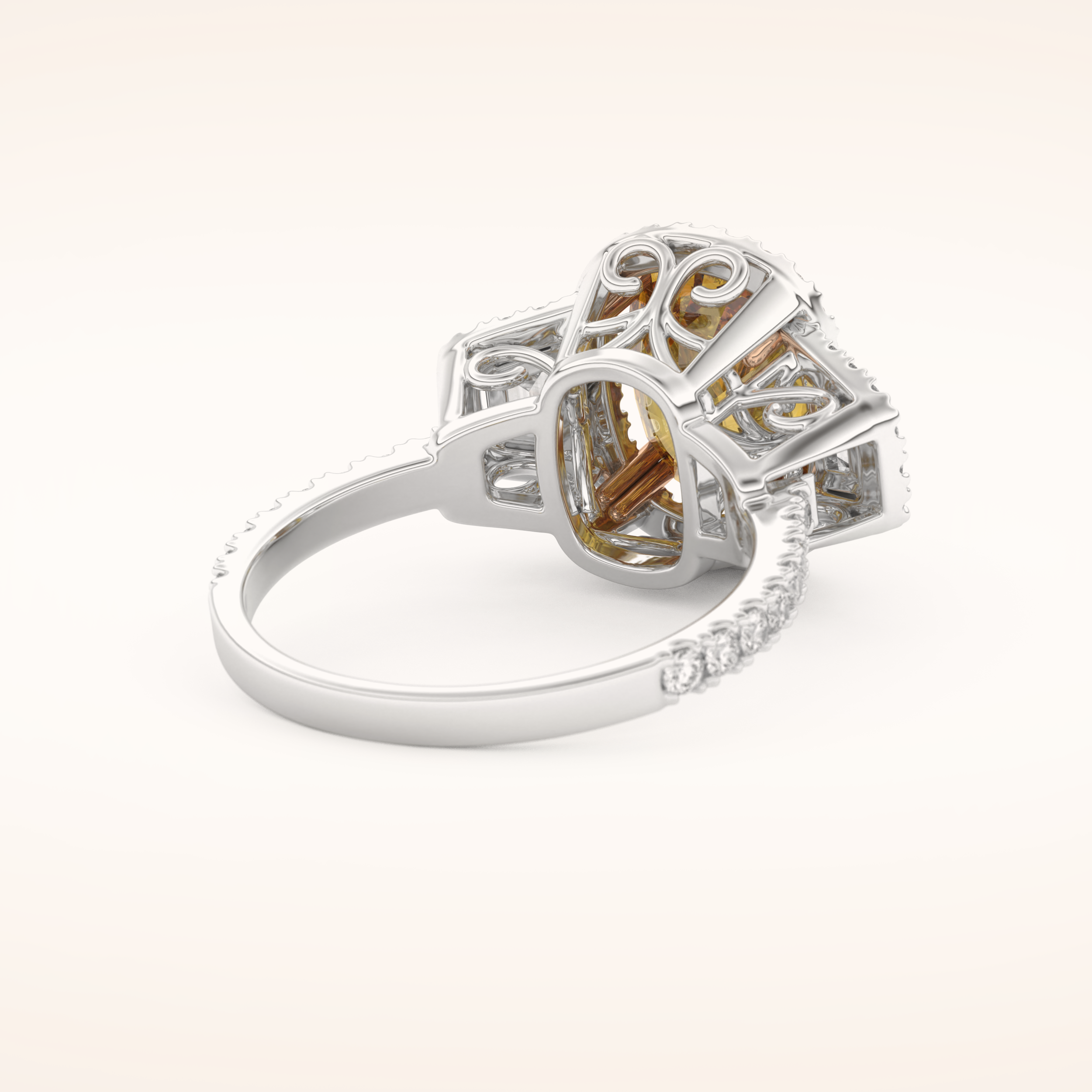 3.99 CT Cushion Shaped Cluster Moissanite Engagement Ring