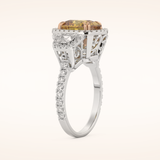 3.99 CT Cushion Shaped Cluster Moissanite Engagement Ring