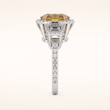 3.99 CT Cushion Shaped Cluster Moissanite Engagement Ring