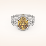 3.99 CT Cushion Shaped Cluster Moissanite Engagement Ring