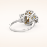3.99 CT Cushion Shaped Cluster Moissanite Engagement Ring
