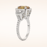 3.99 CT Cushion Shaped Cluster Moissanite Engagement Ring