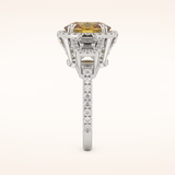 3.99 CT Cushion Shaped Cluster Moissanite Engagement Ring
