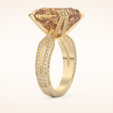 17.51 CT Cushion Shaped Pave & Split Shank Moissanite Engagement Ring