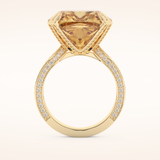 17.51 CT Cushion Shaped Pave & Split Shank Moissanite Engagement Ring