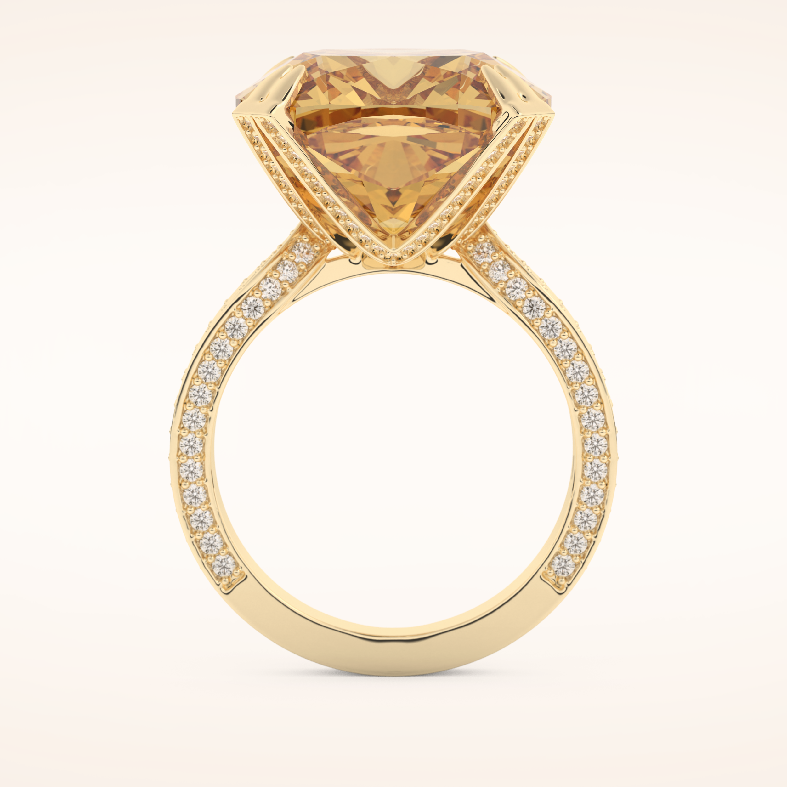 17.51 CT Cushion Shaped Pave & Split Shank Moissanite Engagement Ring