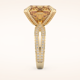17.51 CT Cushion Shaped Pave & Split Shank Moissanite Engagement Ring