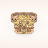 17.51 CT Cushion Shaped Pave & Split Shank Moissanite Engagement Ring