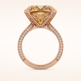 17.51 CT Cushion Shaped Pave & Split Shank Moissanite Engagement Ring