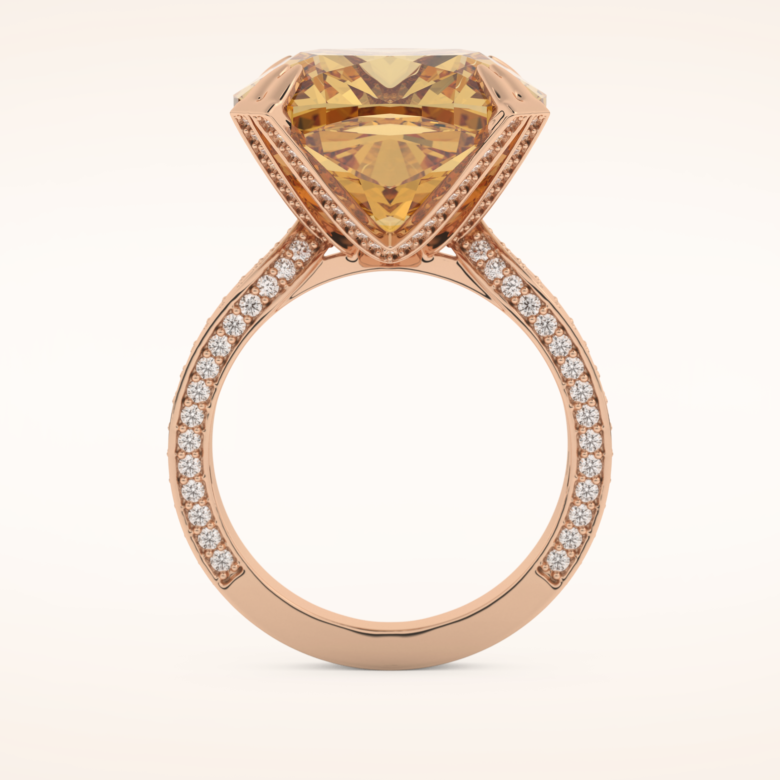 17.51 CT Cushion Shaped Pave & Split Shank Moissanite Engagement Ring