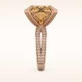 17.51 CT Cushion Shaped Pave & Split Shank Moissanite Engagement Ring