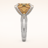 17.51 CT Cushion Shaped Pave & Split Shank Moissanite Engagement Ring