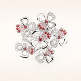 0.58 TCW Round Shaped Moissanite Multiple Flower Style Wedding Band