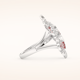0.58 TCW Round Shaped Moissanite Multiple Flower Style Wedding Band