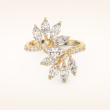1.95 TCW Marquise & Round Shaped Moissanite Swirl Wedding Band