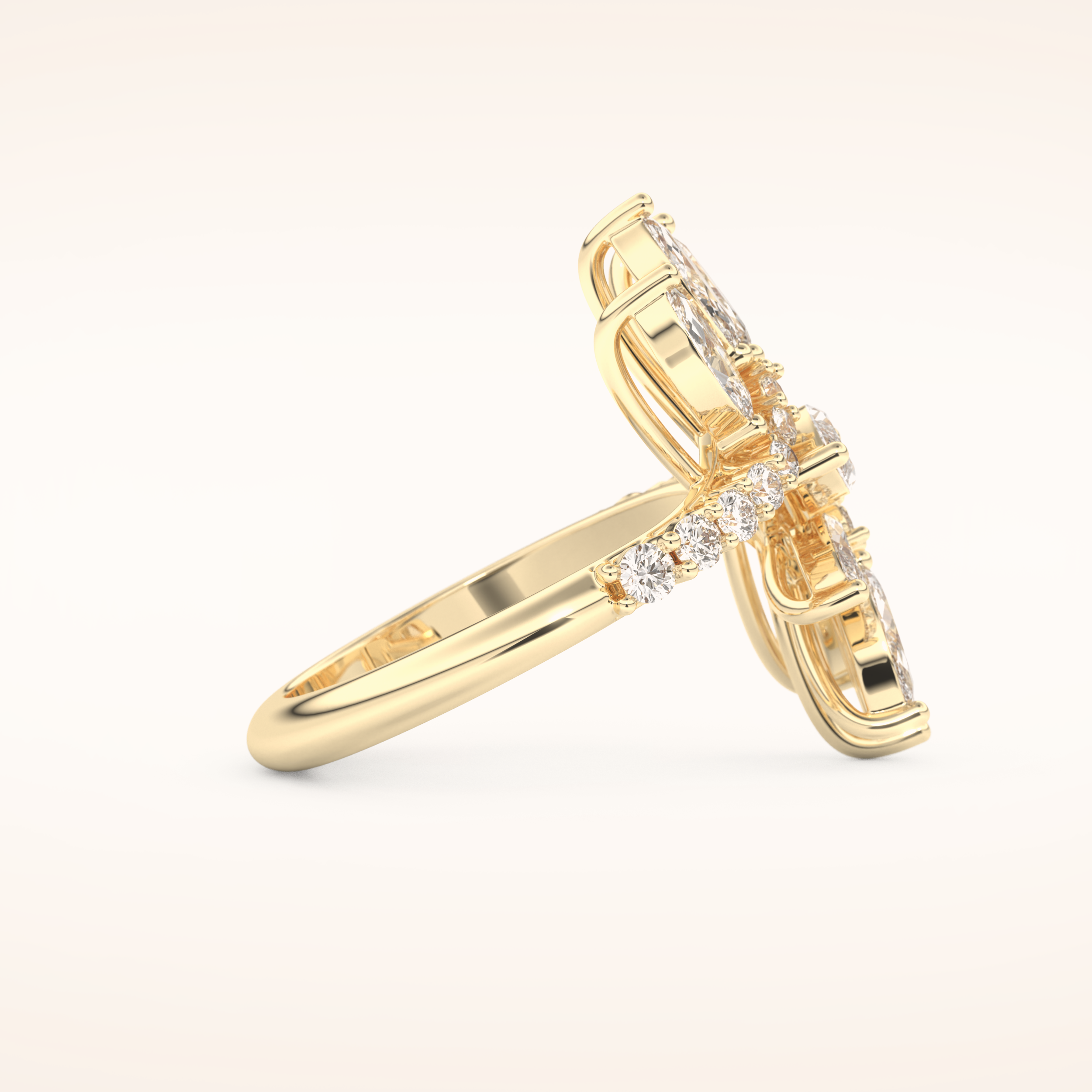 1.95 TCW Marquise & Round Shaped Moissanite Swirl Wedding Band