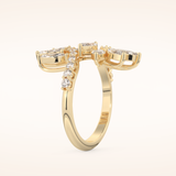 1.95 TCW Marquise & Round Shaped Moissanite Swirl Wedding Band