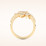 1.95 TCW Marquise & Round Shaped Moissanite Swirl Wedding Band