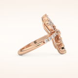 1.95 TCW Marquise & Round Shaped Moissanite Swirl Wedding Band